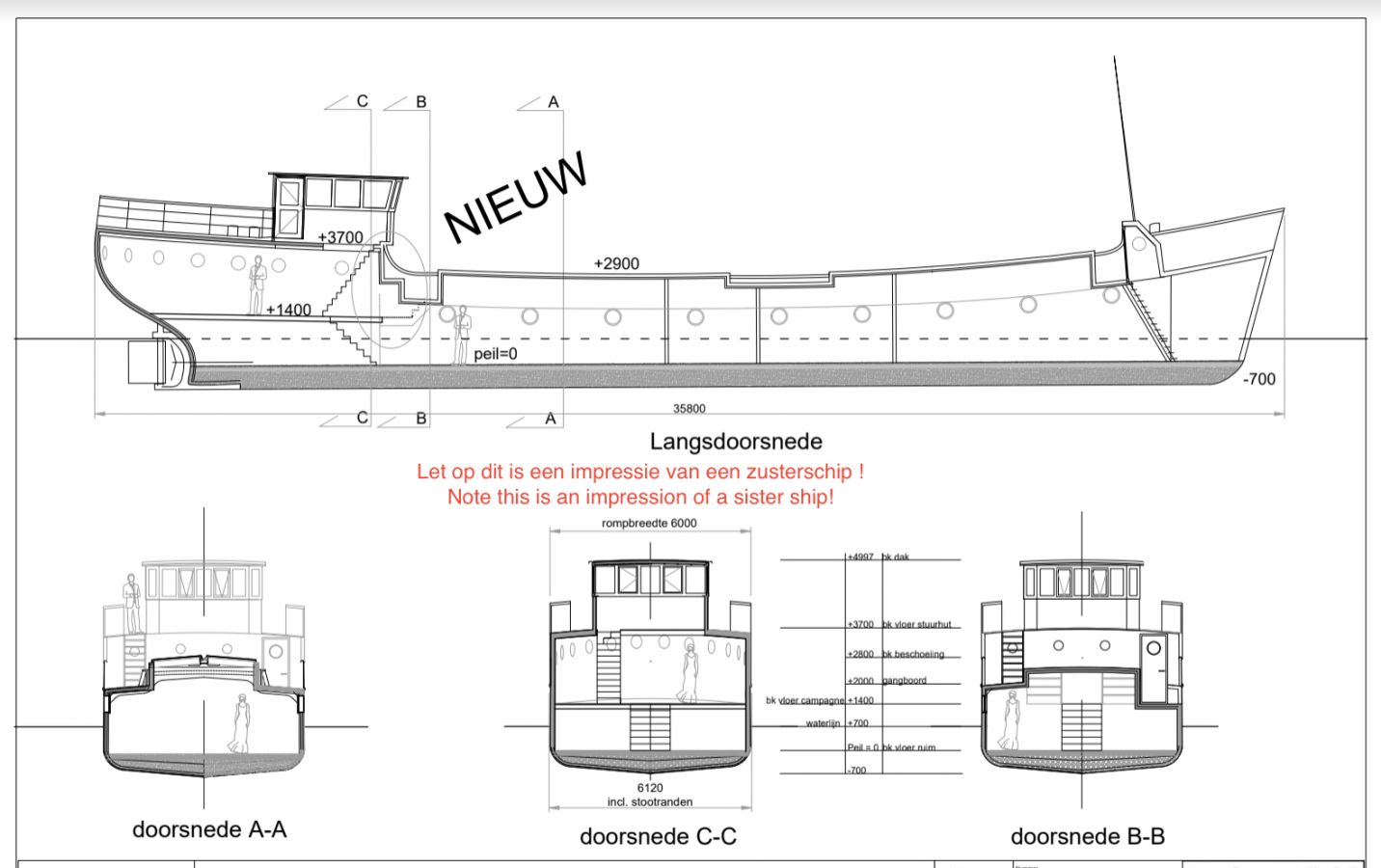 Coaster Woonschip Werkschip Motor Yacht for sale