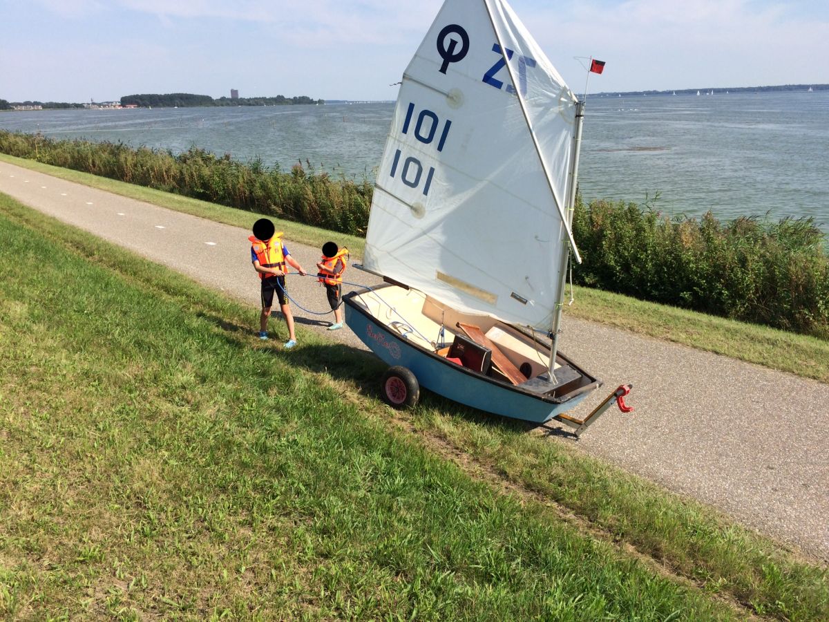 Optimist - 2x, + Trailer - Open sailing boat for sale