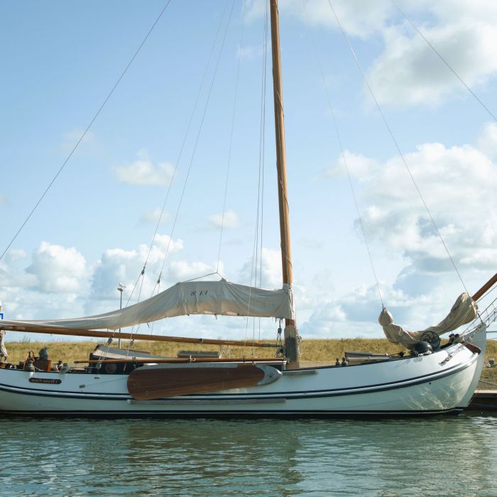 Lemsteraak Roefmodel 't Bruine Leven, Plat- en rondbodem, ex-beroeps zeilend for sale by Chris Beuker Maritiem