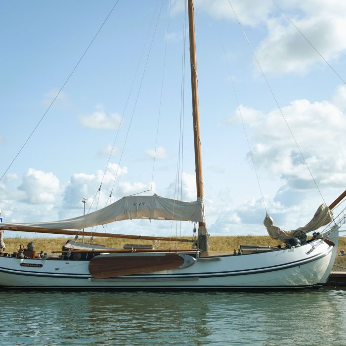 Lemsteraak Roefmodel 't Bruine Leven, Plat- en rondbodem, ex-beroeps zeilend for sale by Chris Beuker Maritiem