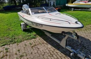 Fletcher Bravo inc. 115pk Evinrude en trailer